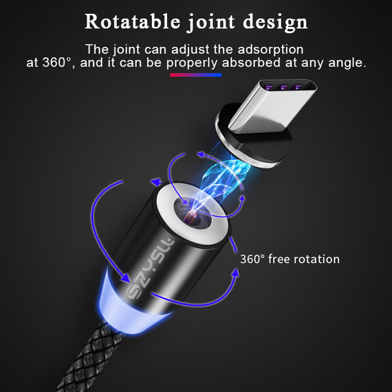 Magnetisches Ladekabel für Telefon -3in1- Apple Lightning / Micro USB / USB C