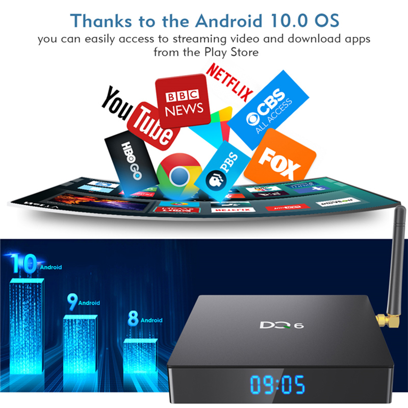 4K Android 10 Smart TV Box - 2020 Design - RAM 4GB and Storage 32GB