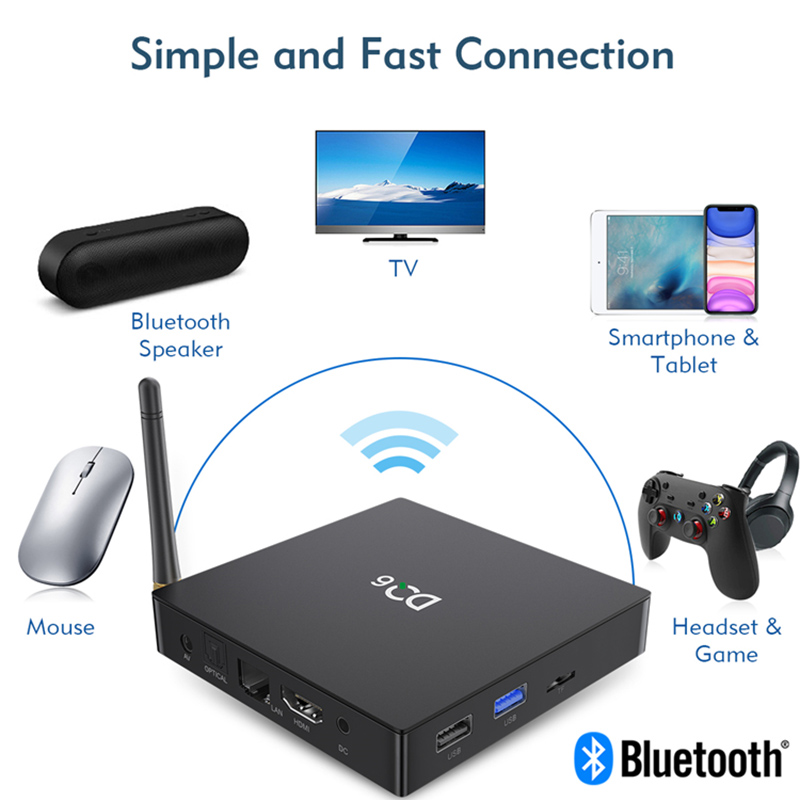 4K Android 10 Smart TV Box - 2020 Design - RAM 4GB and Storage 32GB