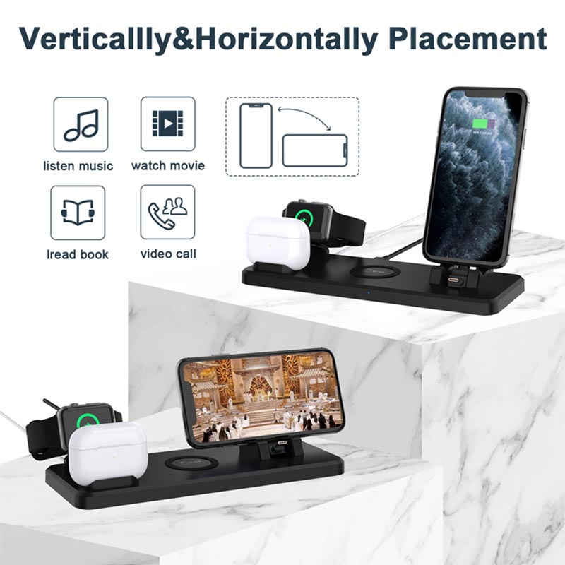 4 in 1 Charging Station for all your device (iPhone/Android/iWatch/AirPods) - White