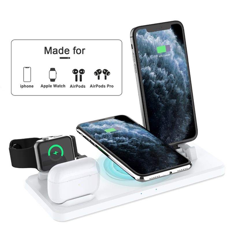 4 in 1 Charging Station for all your device (iPhone/Android/iWatch/AirPods) - White