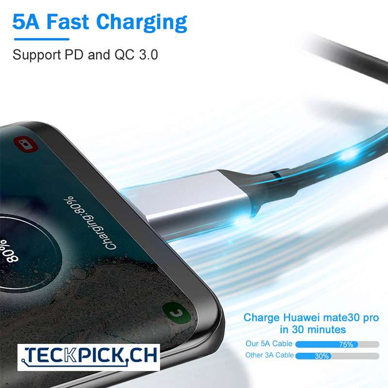USB C zu USB C 3.0 100W Schnellladedatenkabel