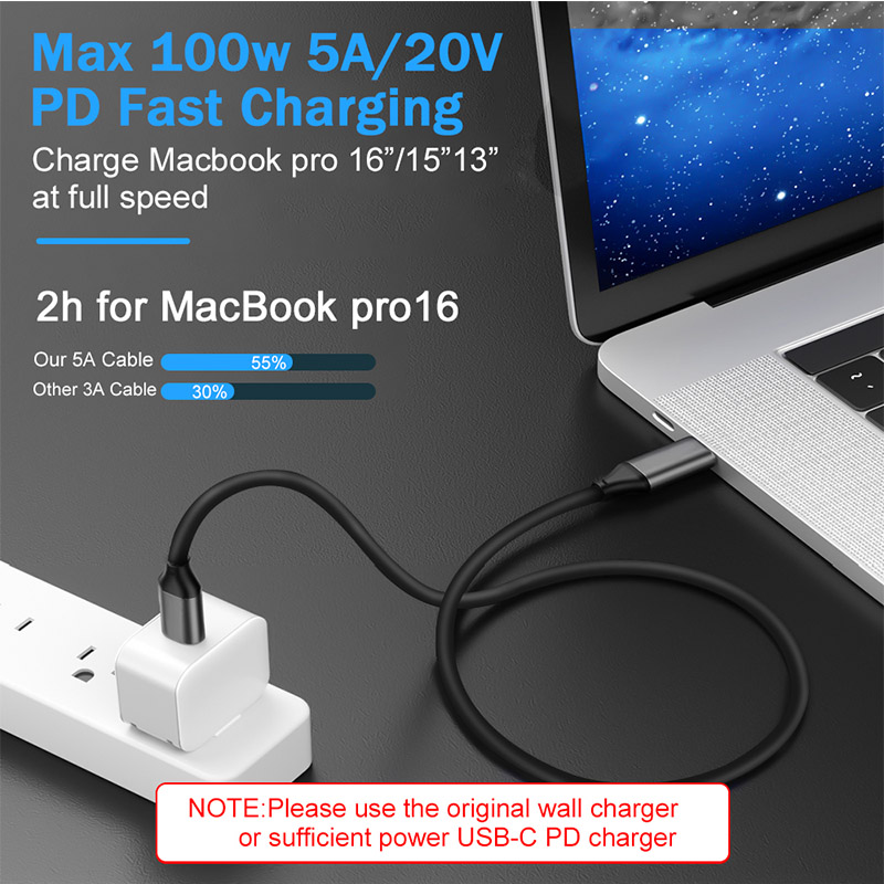 USB C zu USB C 3.0 100W Schnellladedatenkabel