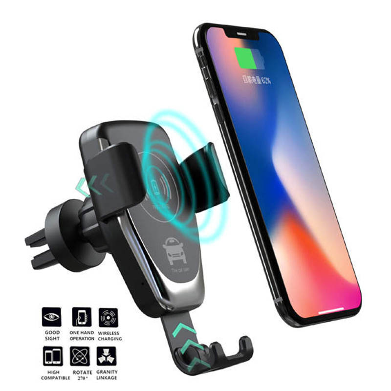 Auto Handyhalter Einhandbedienung + kabelloses Ladegerät für iPhone für Samsung und Android